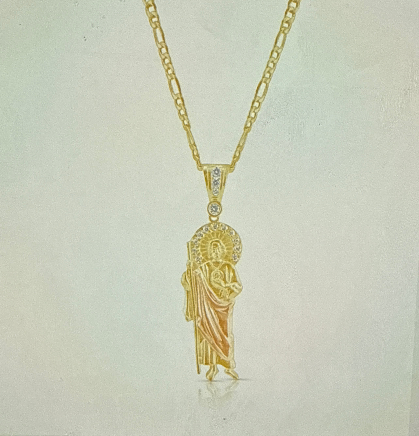 14k Medium San Judas Chain Set