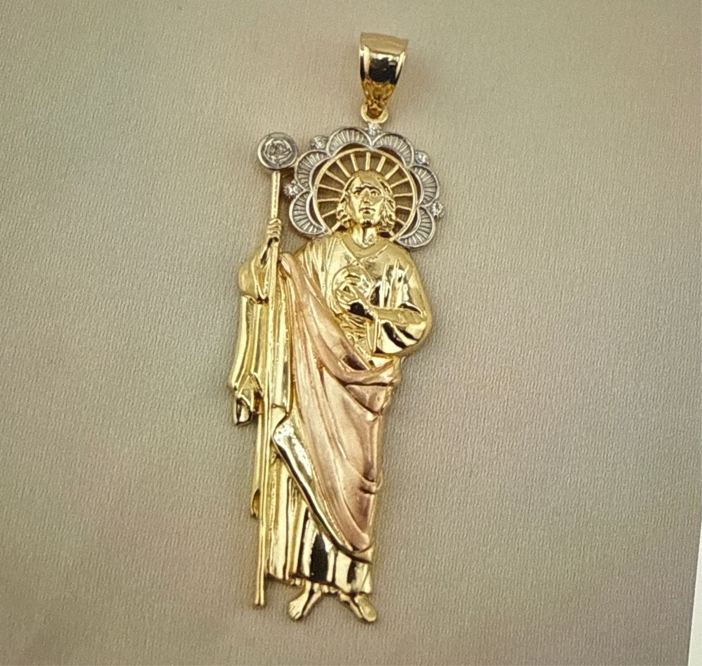 14k Medium Gold San Judas Pendant