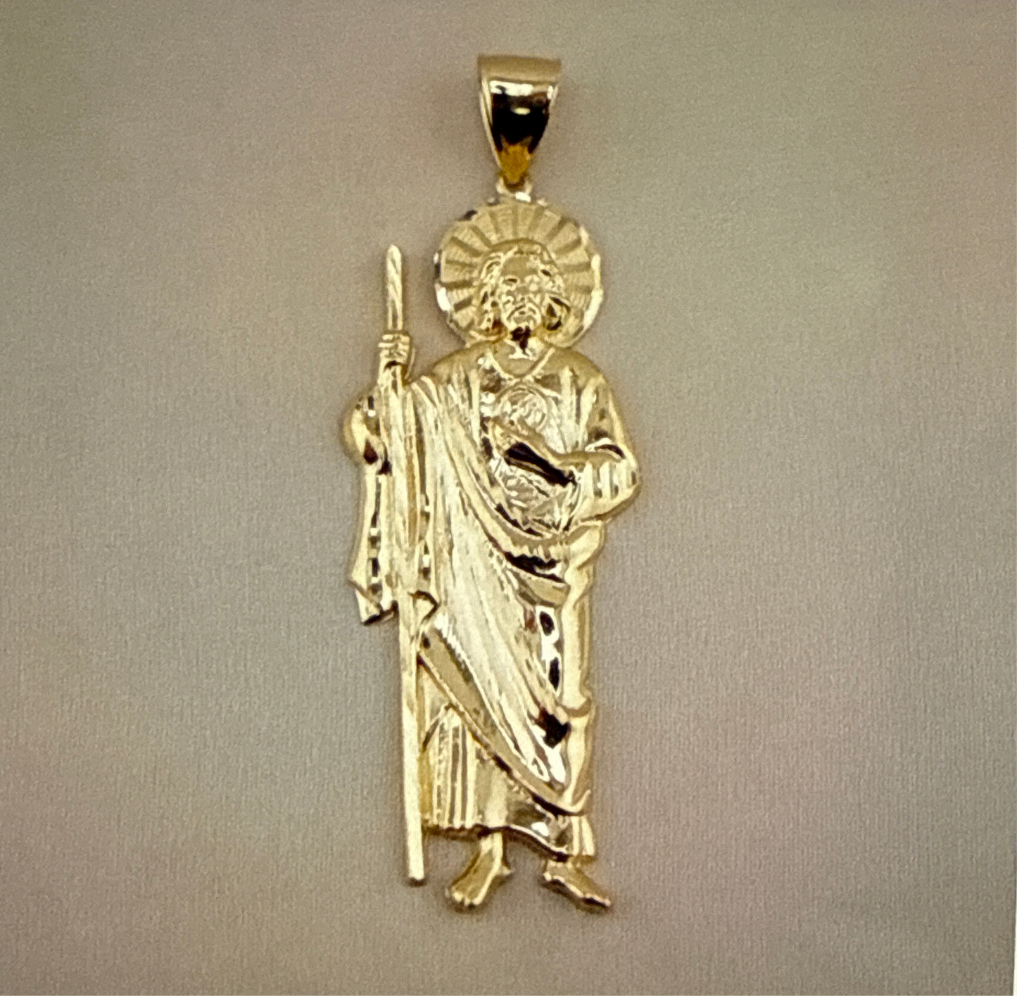 14k Gold Large San Judas Pendant