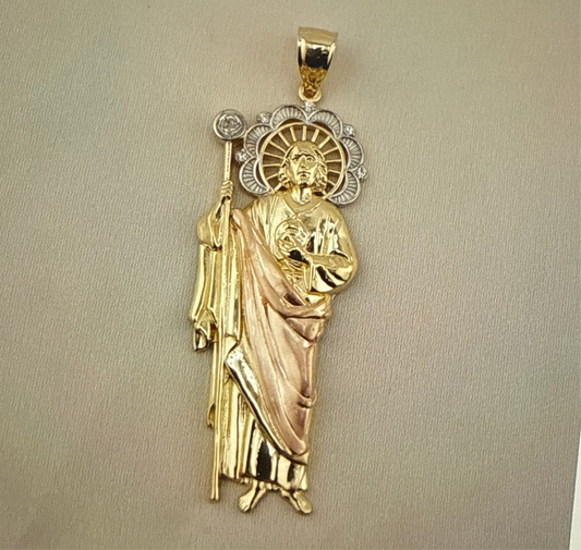 14k Medium Gold San Judas Pendant